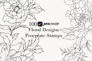 Procreate flower stamp, garden