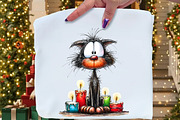 Whimsical Christmas Cats Clipart, an Illustration by Craft Nest (Thumbnail 3 of 7)