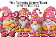 Pink Valentine Gnome Clipart, an Illustration by Dream Creation (Thumbnail 1 of 6)