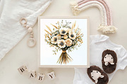 White Boho Wedding Floral Bouquet, an Illustration by CraftArtStudio (Thumbnail 6 of 6)