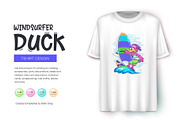 Cartoon Duck Windsurfer. Tshirt, PNG, an Animal Illustration by KENO Mascots (Thumbnail 6 of 7)