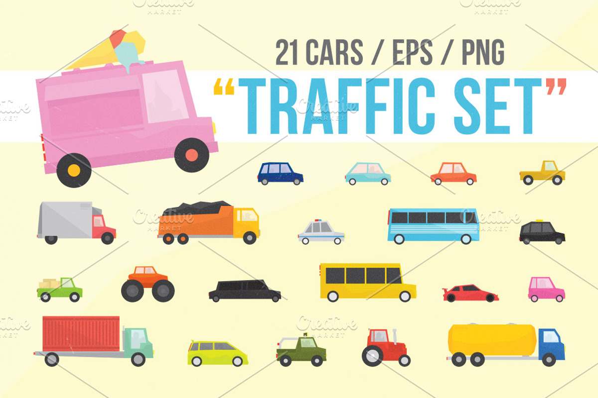 Traffic cars set, an Object Graphic by Dmitriylo