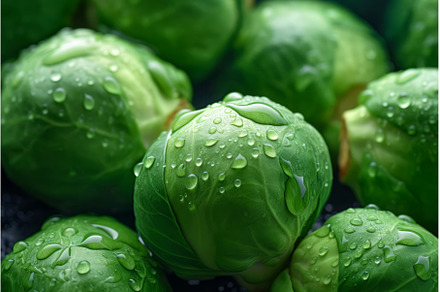 Brussels sprouts closeup. Generate, a Food & Drink Photo by Ylivdesign