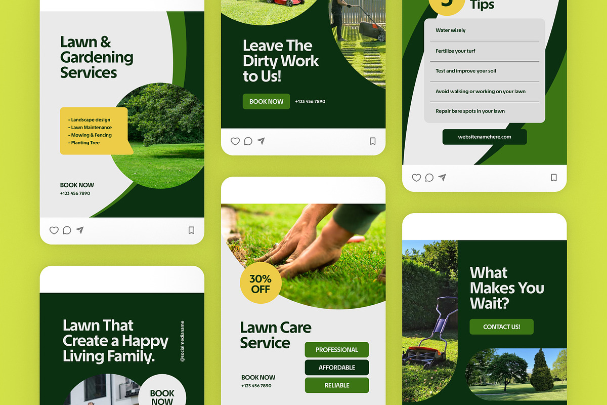 Lawn Care - Instagram Post, a Brochure Template by Izdihaar_Studio (Photo 3 of 3)