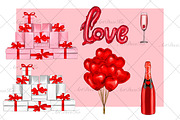 Valentines day clipart, an Illustration by DekoArt (Thumbnail 5 of 7)
