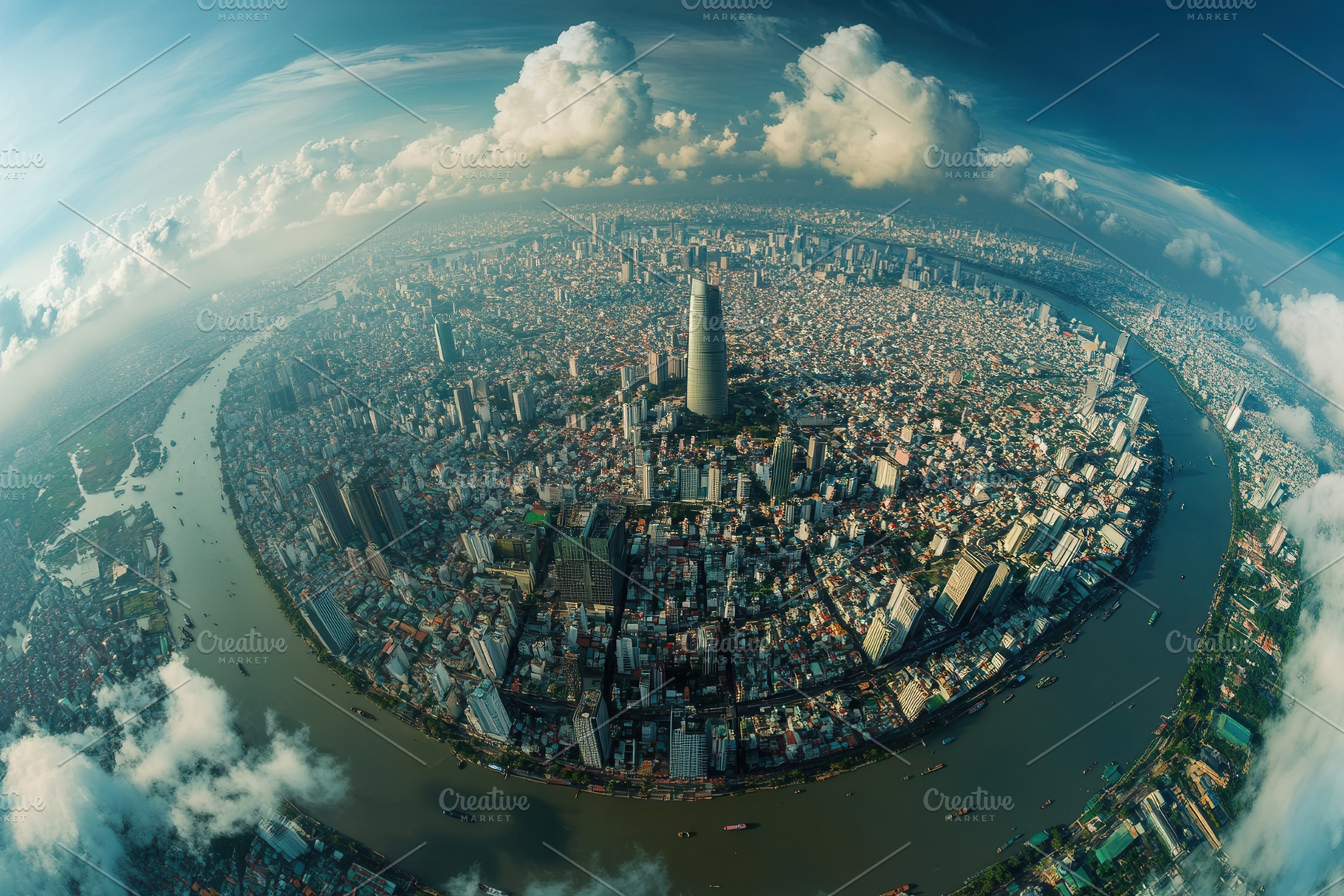 Panoramic view of Ho Chi Minh City, a Photo by Pavel_design