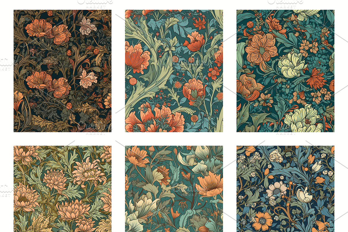 Seamless pattern with flowers, an Illustration by Pundateam (Photo 2 of 5)
