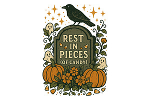 Rest In Pieces of Candy Halloween, a Background Graphic by LaseredNinja