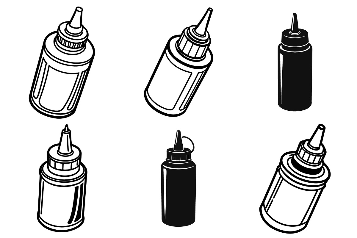 Set of squeeze bottles Silhouettes, an Object Graphic by Billah Hub