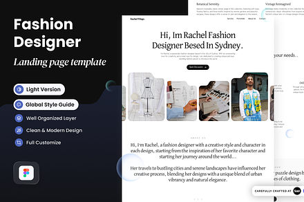 Fashion Designer Landing Page, a Landing Page Template by SLAB! Design