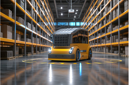 Robots that transport goods in, a Transportation Photo by Ungvar Studio