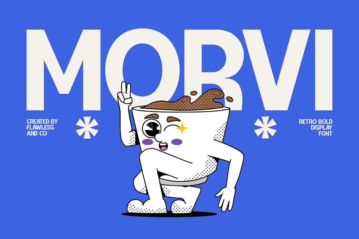 Morvi - Retro Bold Display Font, a Font by Flawless And Co (Photo 1 of 10)