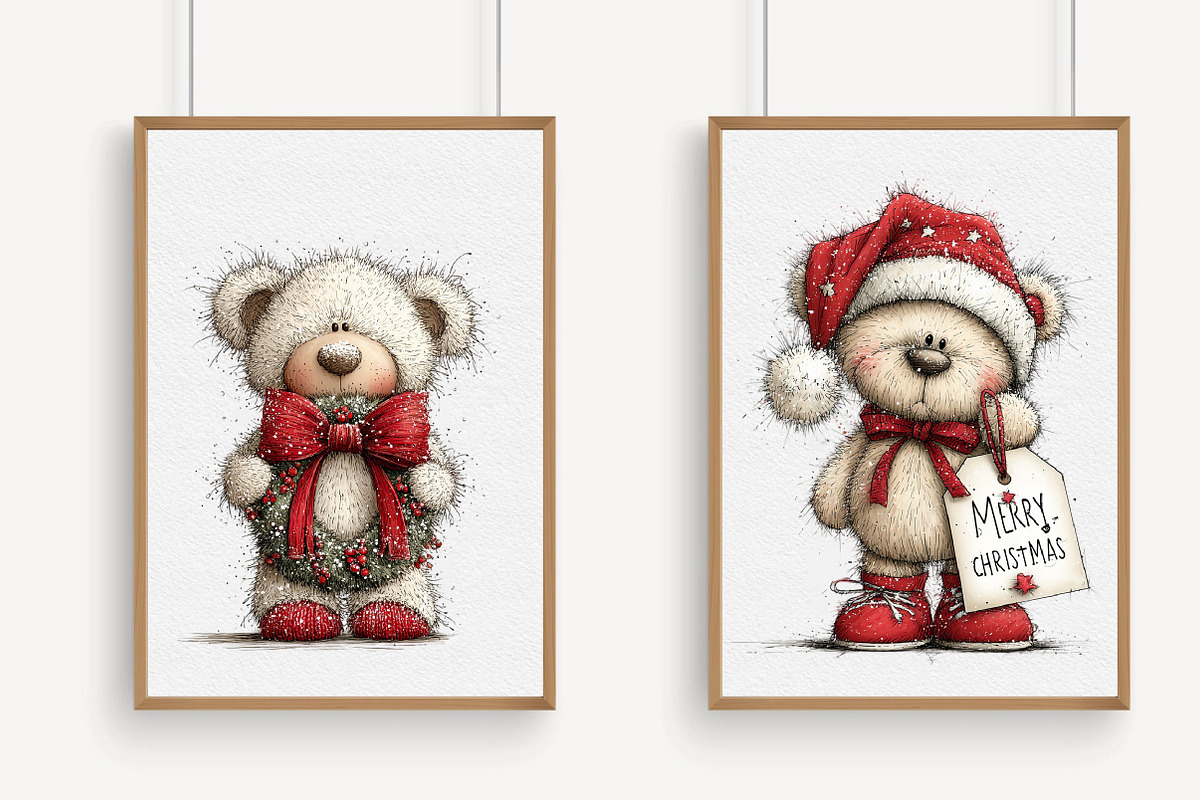 Christmas Teddy Bear Clipart, an Illustration by Libby Wishes (Photo 5 of 7)