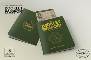 Booklet Passport Print MockUp