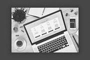 MacBook Top View Responsive Mockups, a Books & Magazine Mockup by Mockups & Illustrations (Thumbnail 4 of 9)