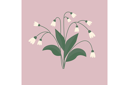 Lily of the valley white flower set, a Seasonal Illustration by Worldofvector