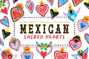 Mexican Hearts Hand-painted