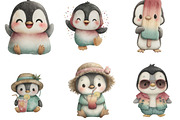 Summer Funny Penguin Clipart, an Illustration by Designking (Thumbnail 3 of 5)