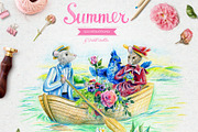 Cute Victorian mice illustrations, a Background Graphic by Art by Lady Natali (Thumbnail 8 of 18)