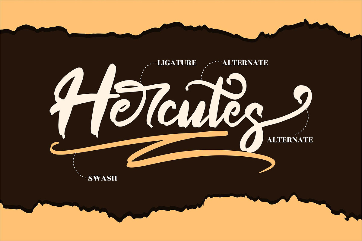 Hercutes Brush Font LS, a Font by GranzCreative (Photo 2 of 16)