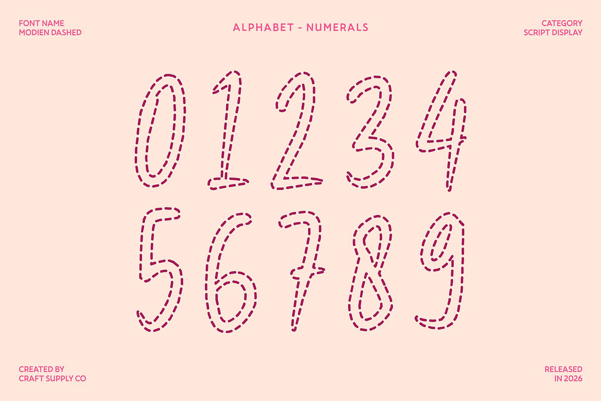 Modien Dashed, a Script Font by Craft Supply Co. (Photo 6 of 8)