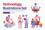 Technology Illustration Set, a Technology Illustration by Vectors Market (Thumbnail 1 of 8)