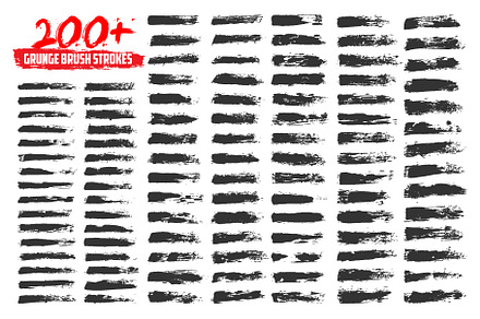 Set of Vector grunge brush strokes, a Brush Add-On by Warm Snow