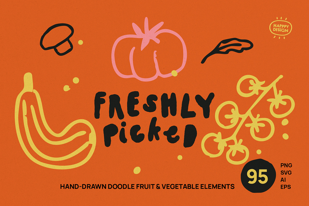 Fruit & Vegetable Illustrations, a Food Illustration by happpydesign (Photo 6 of 11)