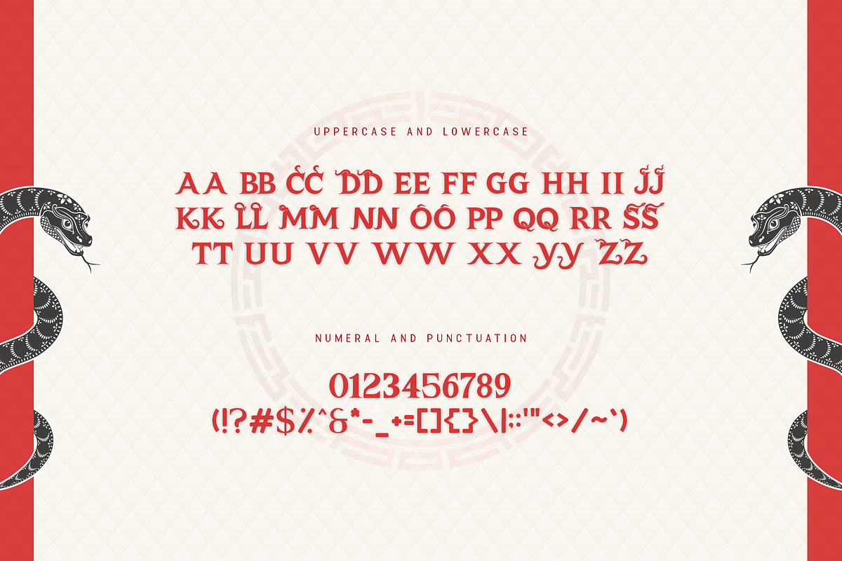 Snake Coil - Modern Chinese New Year, a Serif Font by overlaytemplates (Photo 4 of 5)