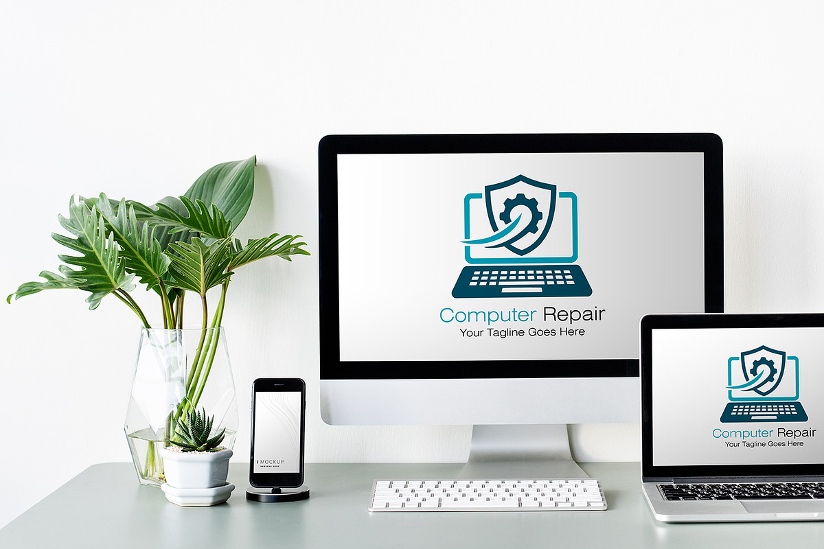 3 Modern Computer Repair Logos, a Branding & Logo Template by YUDesignStore