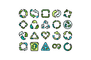 Recycling symbols and arrows for, an Object Graphic by pikepicture