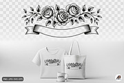 Rose Floral Ribbon Banner Bundle, an Illustration by Actual Pixel (Thumbnail 3 of 9)