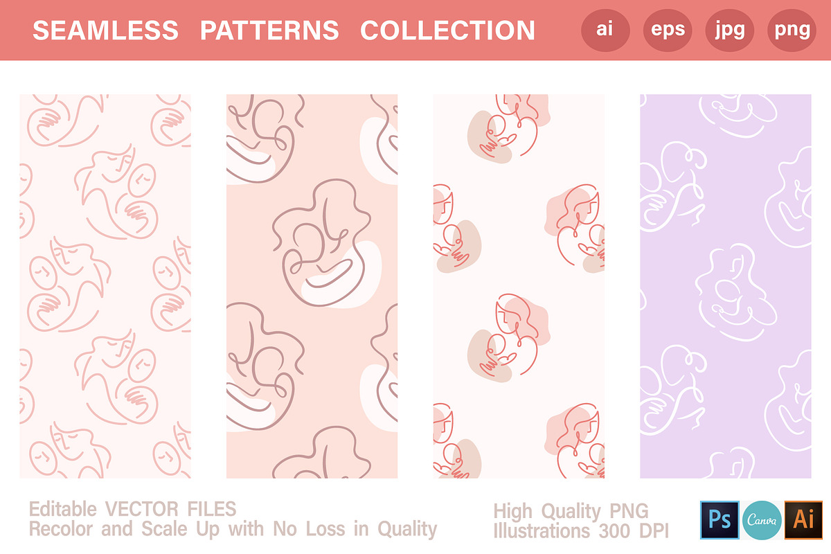 Mother and Baby Vector Pack +SVG, a Graphic by Katrinelly (Photo 7 of 11)