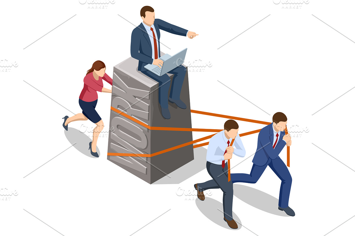 Isometric business concept with, a Person Illustration by Golden Sikorka