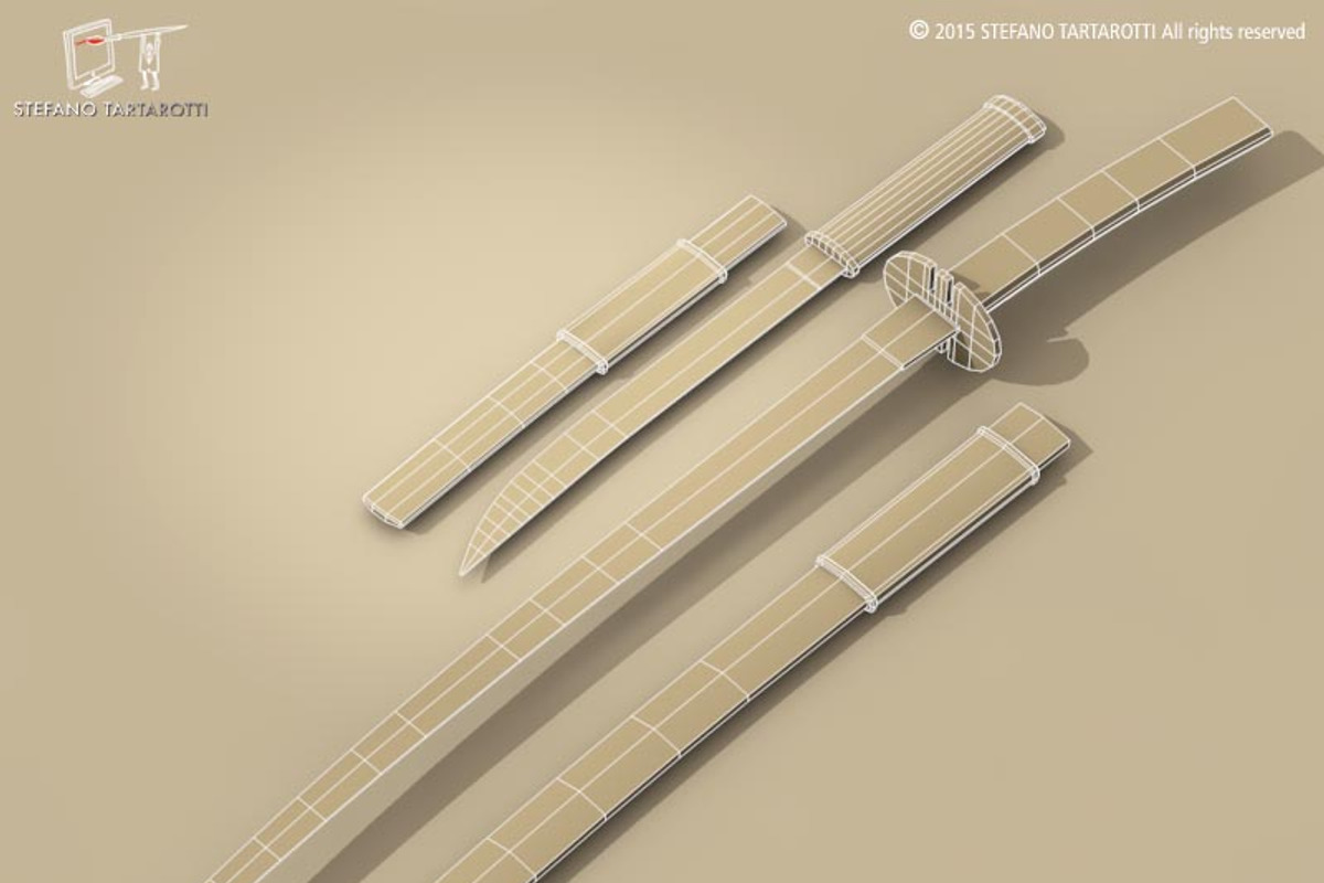Katana and Wakizashi, an Object 3D Model by Tartino 3D models (Photo 6 of 7)