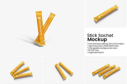 Stick Sachet Mockup, a Packaging Mockup by Indah