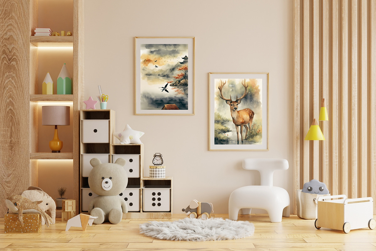 180 Kids Nursery Wall Art Posters, a Poster Template by Design By Hira (Photo 6 of 19)