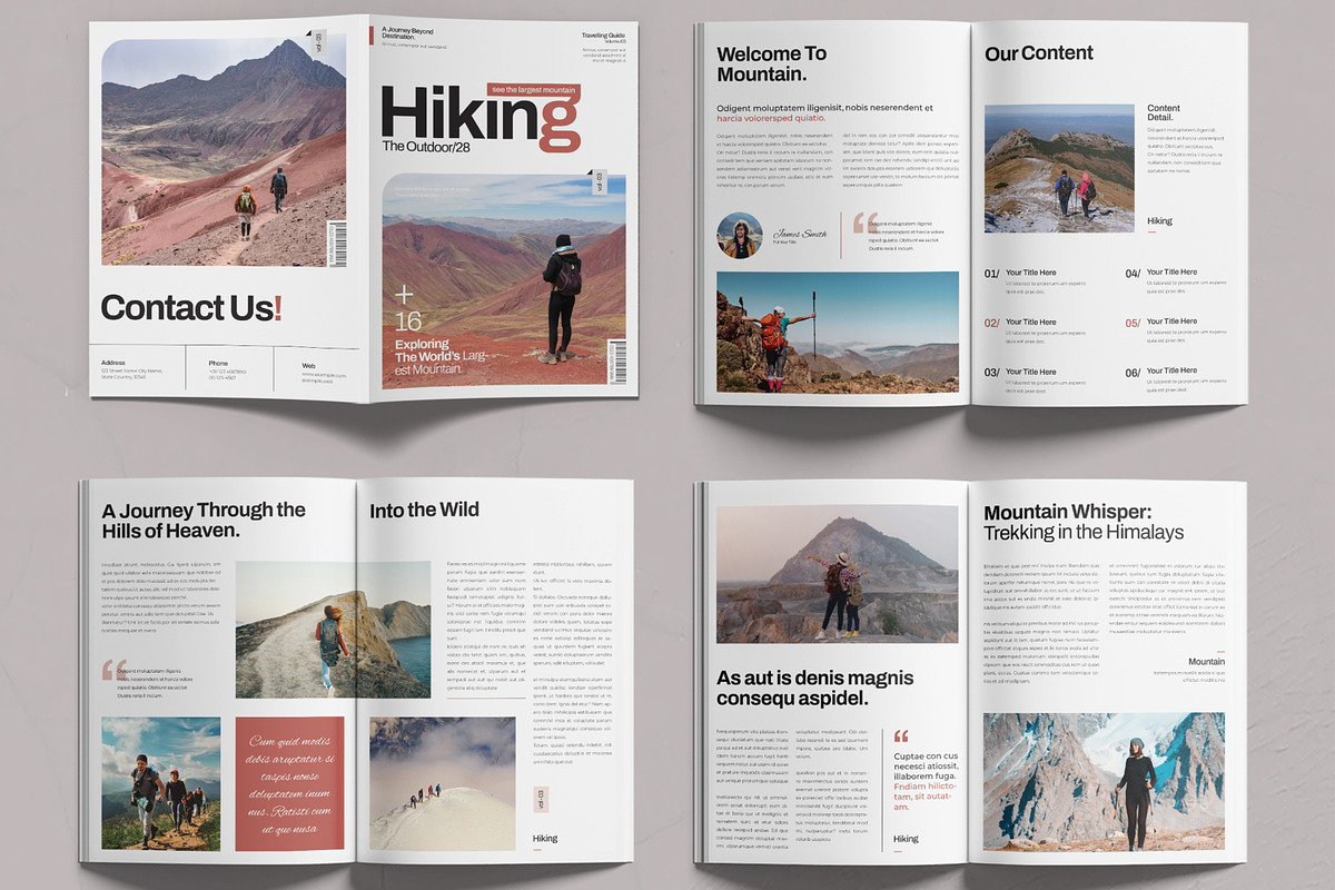Hiking Travel Magazine Template preview 2