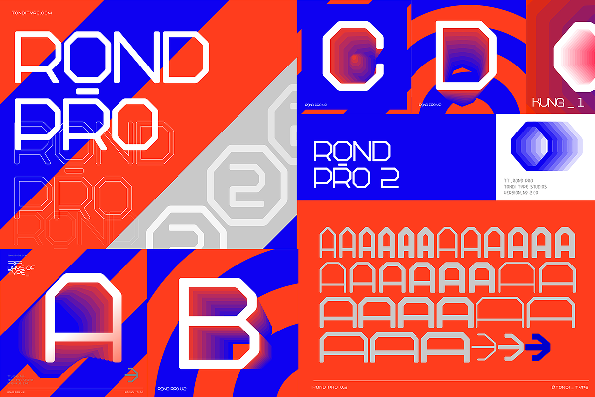 RQND Pro 2 - Type System (20 fonts ), a Sans Serif Font by Tondi Type Studio (Photo 25 of 25)