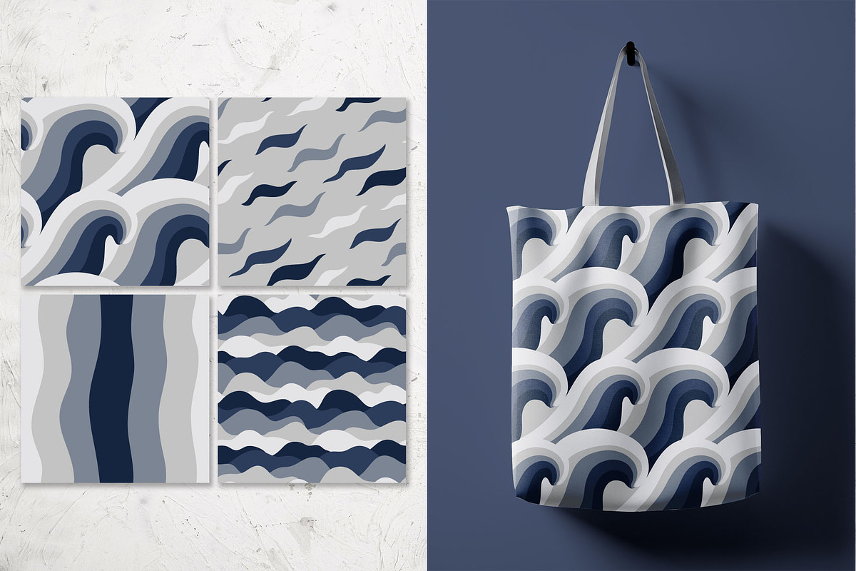 Wavy seamless patterns, a Pattern Graphic by pineart (Photo 4 of 6)