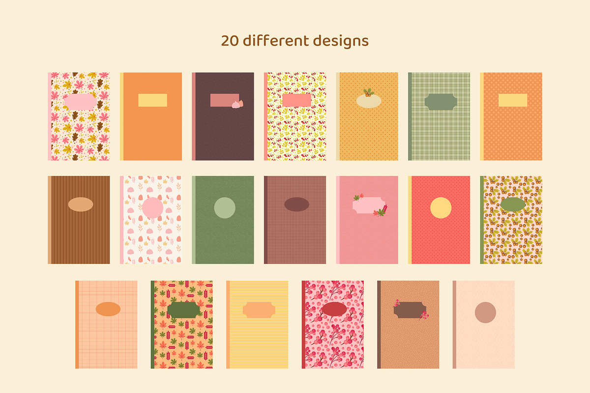 20 Unique Fall Notebook Covers, a Templates & Theme by Digitaliya (Photo 5 of 5)