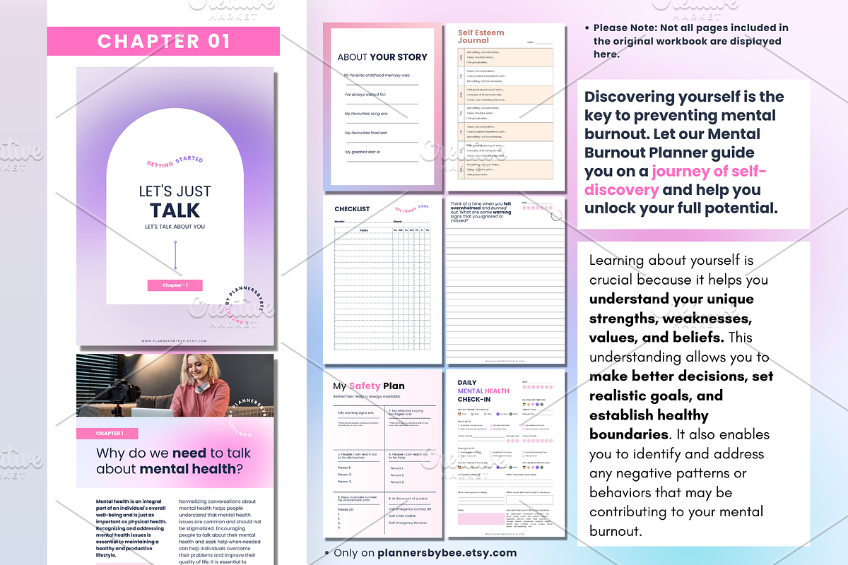 Stress Relief Burnout Workbook, a Print Template by PlannersByBee (Photo 5 of 5)