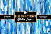 Blue Brushstrokes Seamless Patterns, a Pattern Graphic by Creative Store (Thumbnail 1 of 5)
