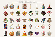 Halloween Patchwork Sublimation, a Seasonal Illustration by Artnoy (Thumbnail 2 of 18)