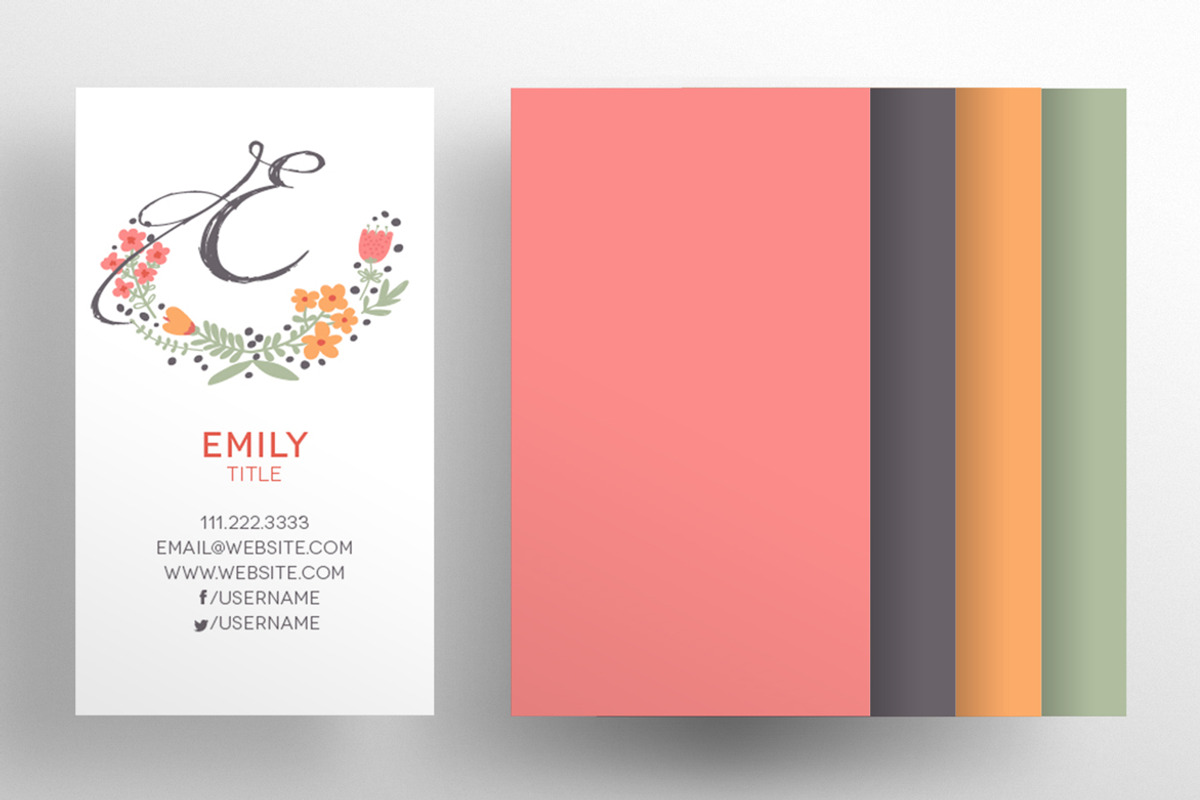 The Floral - Business Card Template, a Business Card Template by xxDeadPixels (Photo 2 of 5)