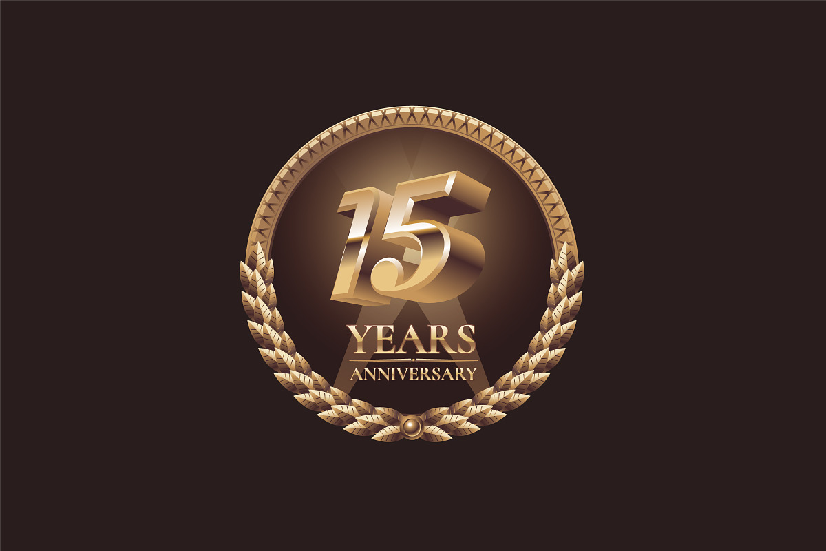 15 years anniversary vector logo, a Decorative Illustration by Darth Vector