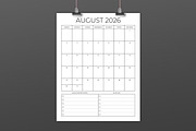 2026 Vertical 8.5x11 Inch Calendar, a Stationery Template by Running With Foxes (Thumbnail 3 of 5)