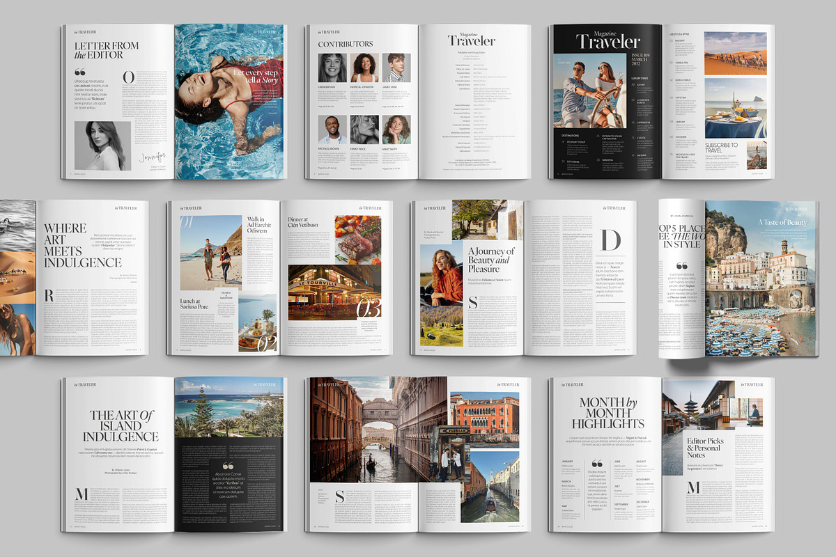 Travel Magazine Template, a Magazine Template by BrandPacks (Photo 2 of 5)