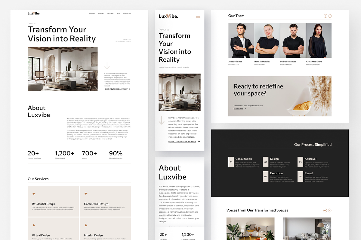 Luxvibe - Interior Design Framer, a Websites & App Template by peterdraw (Photo 4 of 5)