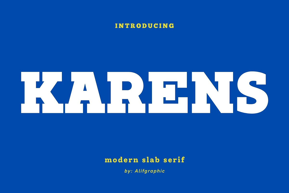 Karens - Modern Slab Serif Typeface, a Slab Serif Font by Font Kingdom (Photo 1 of 6)